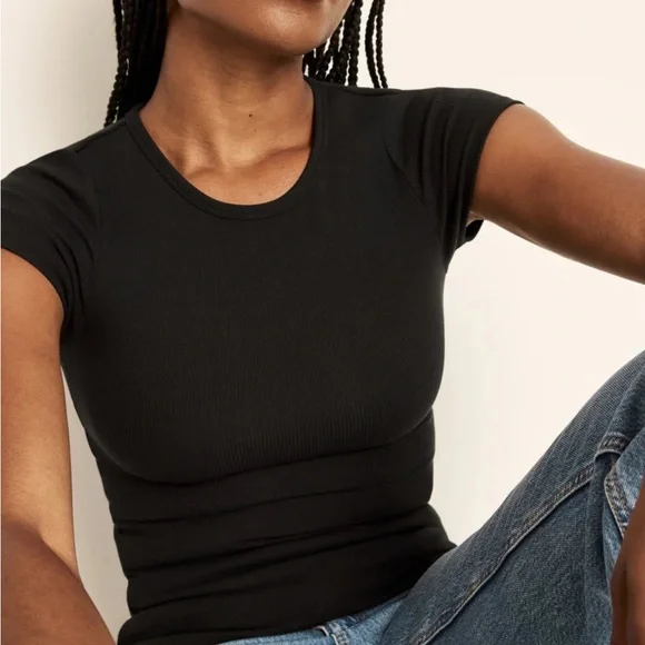 KNIX Classic Black Women's Top - SculptRib™ Cotton T-Shirt - Picture 2 of 4